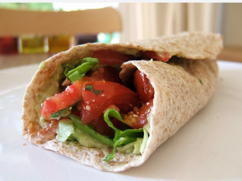 Veggie Wrap with Cilantro Hummus